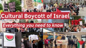 Title image. Image reads, "Cultural Boycott of Israel. Everything you need to know".